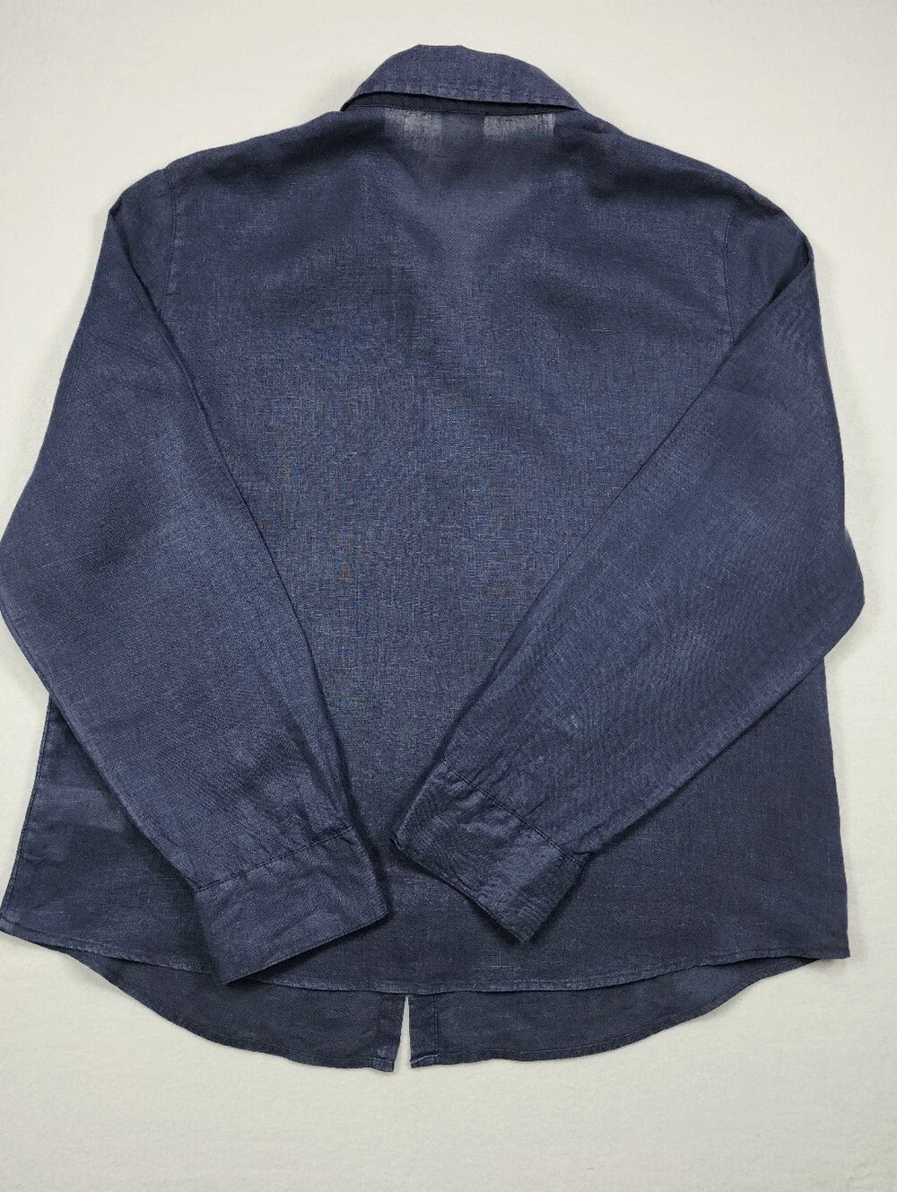 Joie 100% Linen Button Front Shirt Navy Blue Long Sleeve Women's XL - Picture 6 of 7